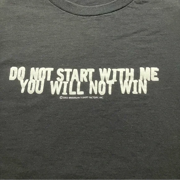 ☀️ Vintage Brooklyn Factory Don't Start With Me Graphic Tee Mens Size XL Black - Picture 3 of 5